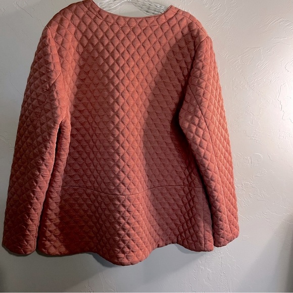 Logo by Lori Goldstein Salmon Quilted Front Knit Jacket - Picture 8 of 8